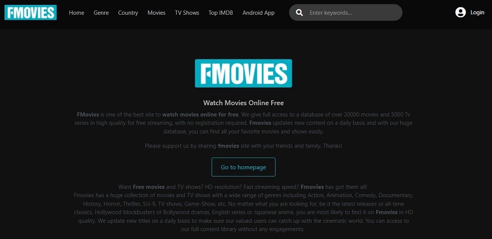 Fmovies Homepage