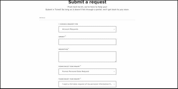Formal Personal Data Request
