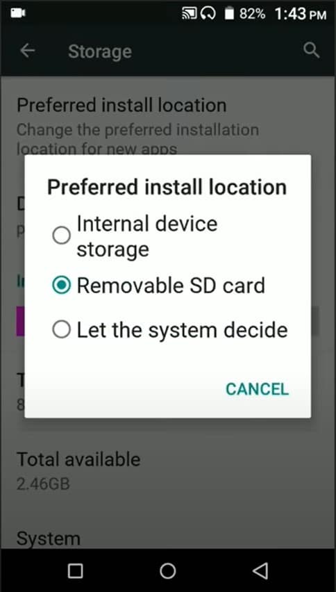 Store Location locate to sd card