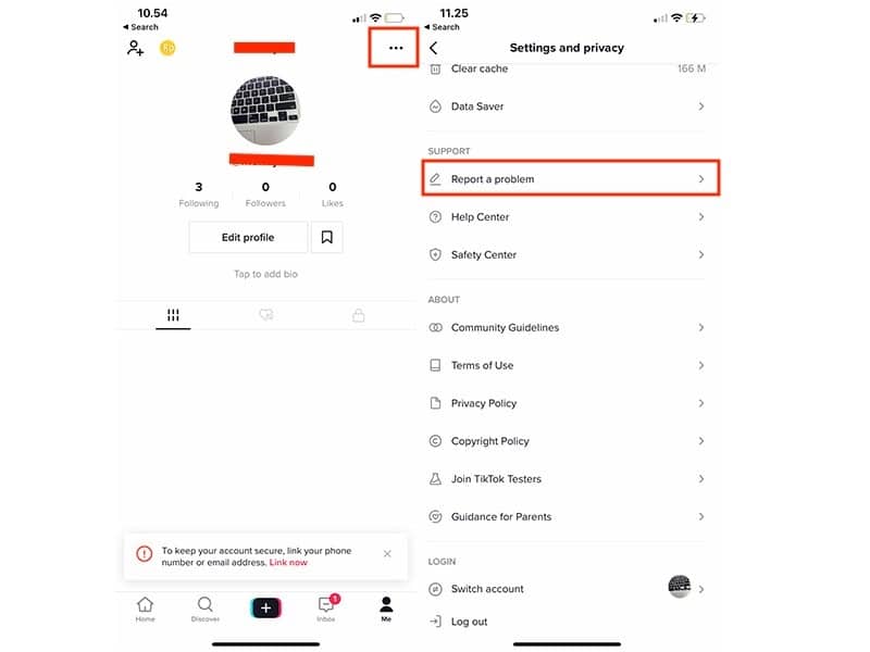 Tiktok Report a Problem