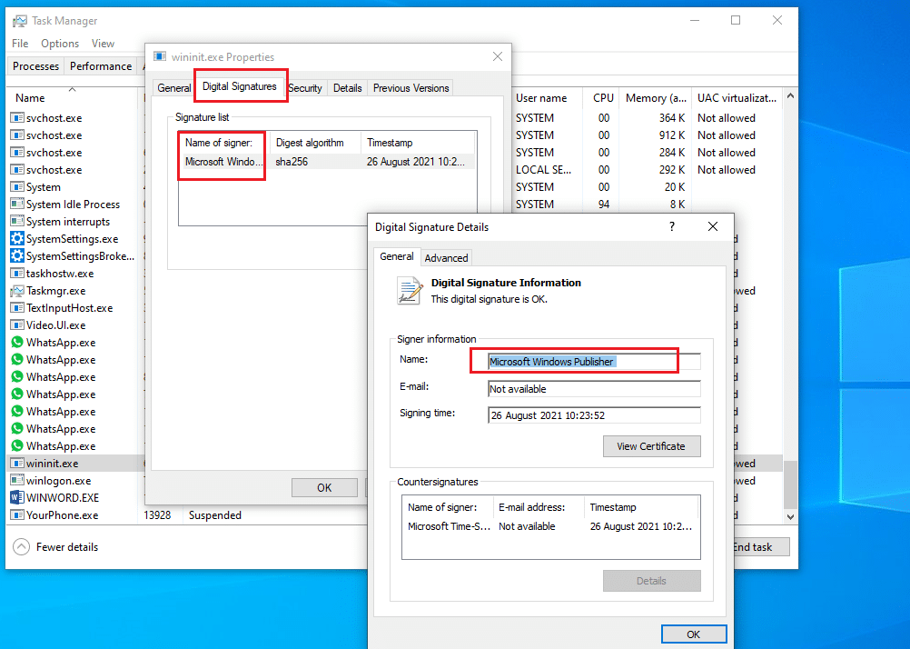 Wininit Details tab properties