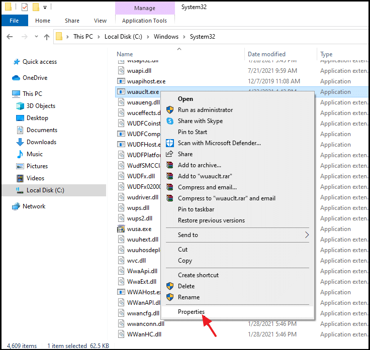 locate the Windows Update Auto Update Client