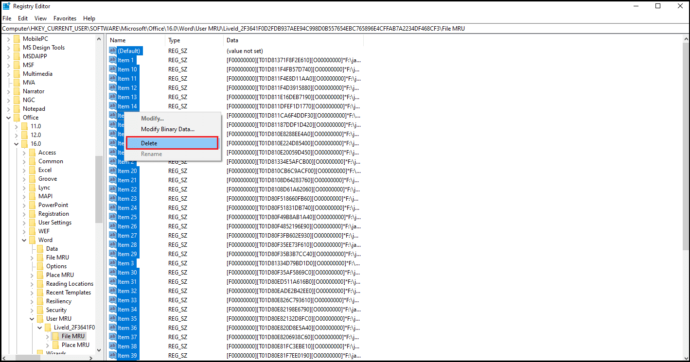 registry editor edit and find