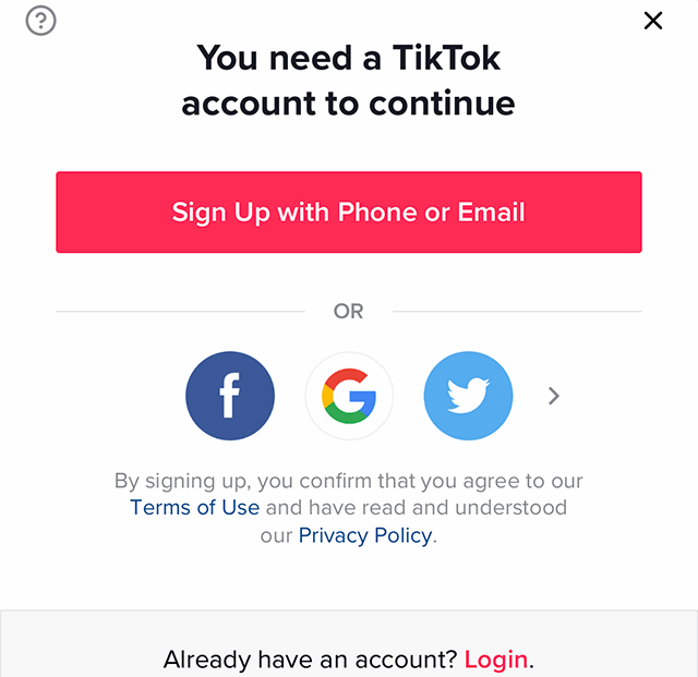 tiktok Register