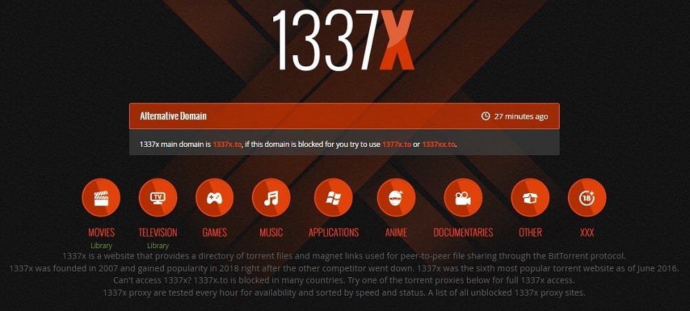 1337x Homepage