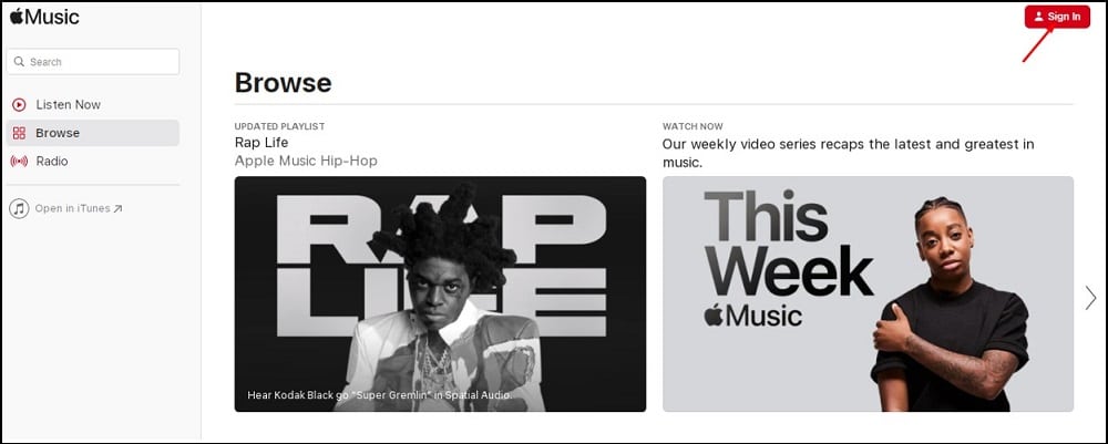 Apple Music player website