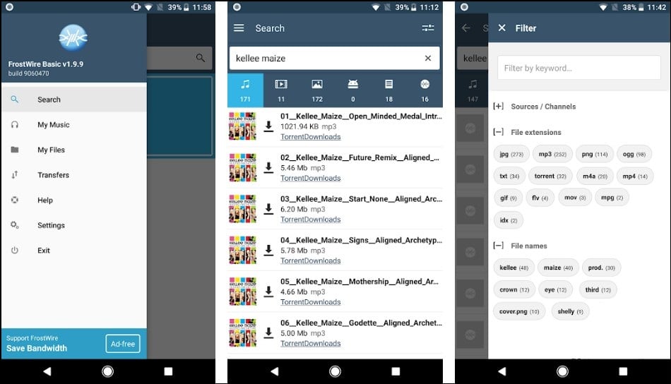 FrostWire best Android Torrent App