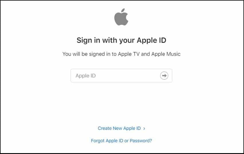 Sing in the apple ID