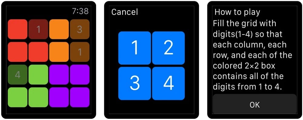 Sudoku apple watch game