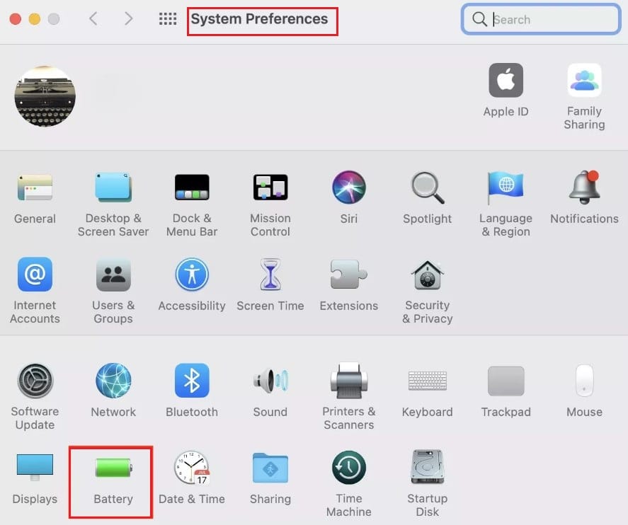 System Preferences on the Apple menu