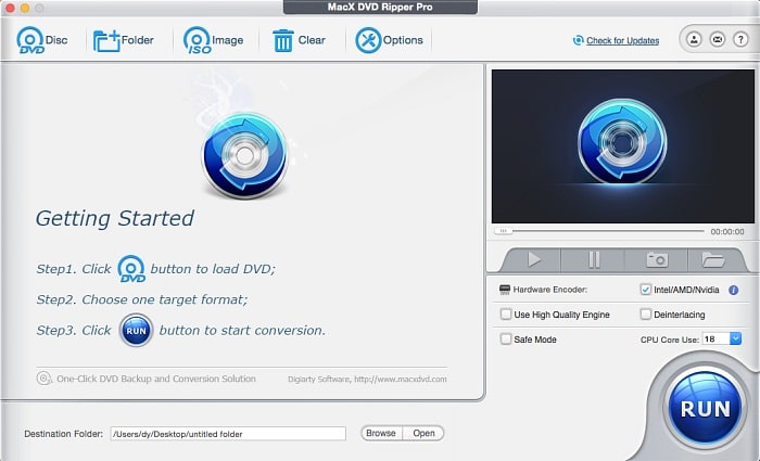 Insert the DVD disc into the Mac optical drive