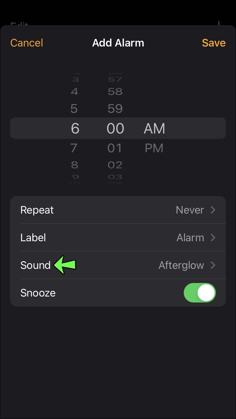 pick the alarm to add music
