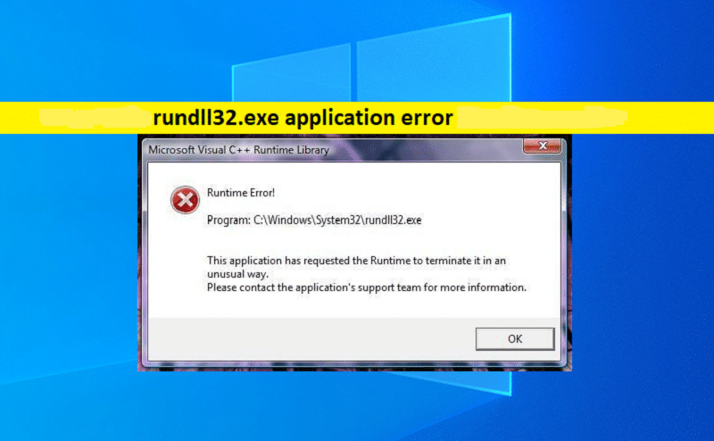 rundll32.exe errors screen