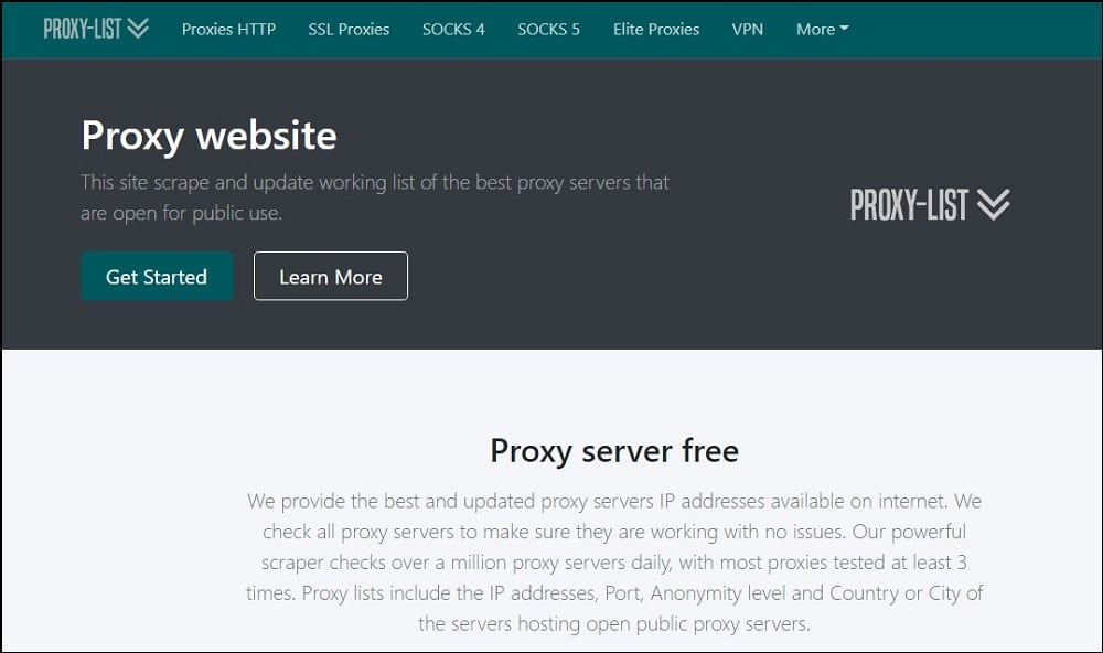 Proxy List overview