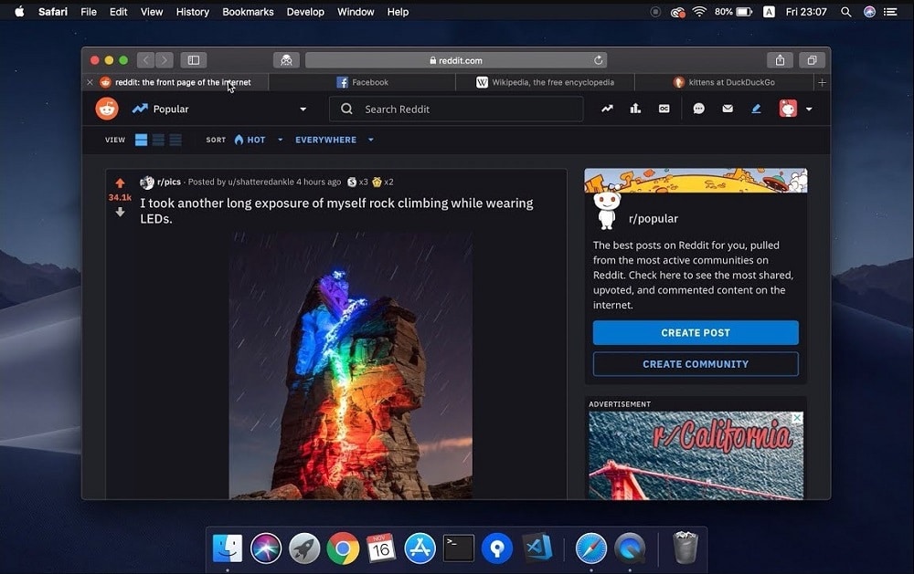 Turn off Dark mode via an extension