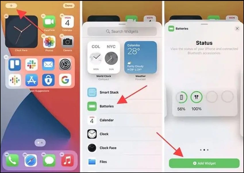 Using the iPhone’s Widget Page to Check AirPods Battery Life