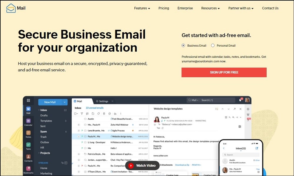 Zoho Mail overview