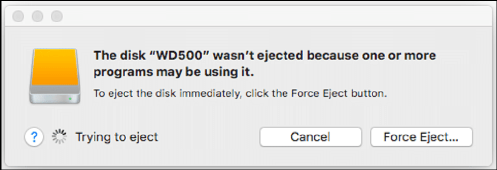 Force eject the disk drive