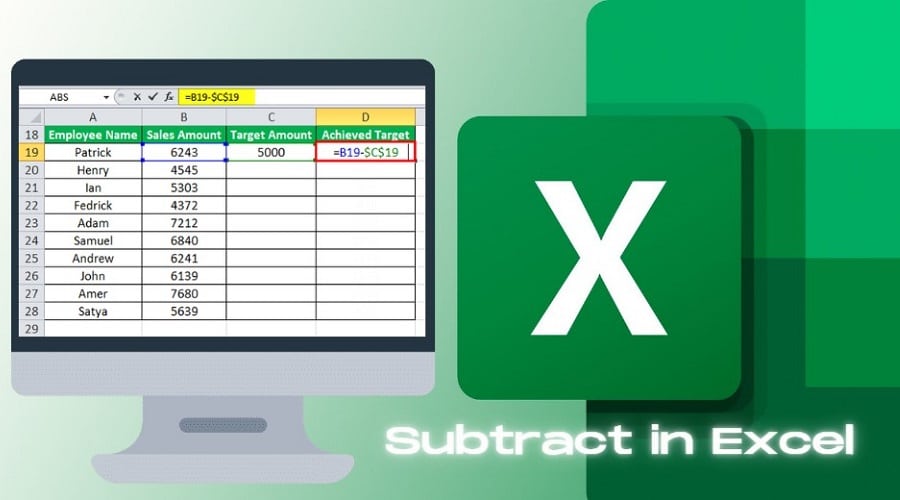 How to Subtract in Excel