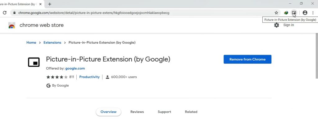 picture-in-picture extension chrome