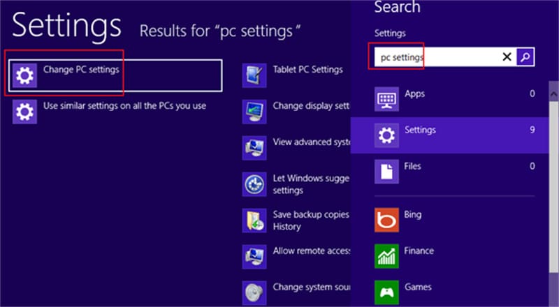 Adjust the settings in the PC