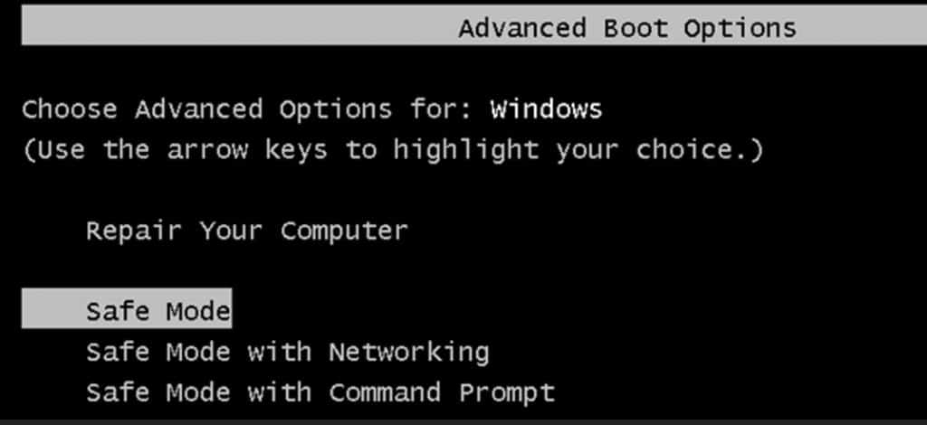 Boot into Safe Mode