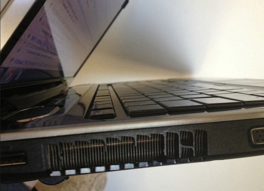Look into the air vents of Laptop