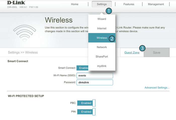 Look under the Wireless Settings