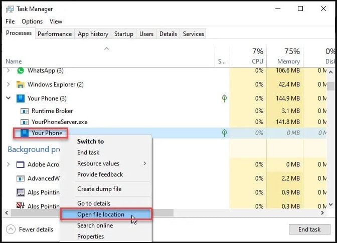 Open File Location