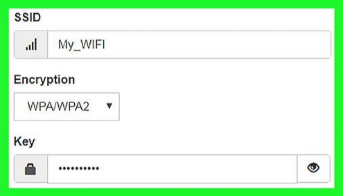 SSID (network name) and the password