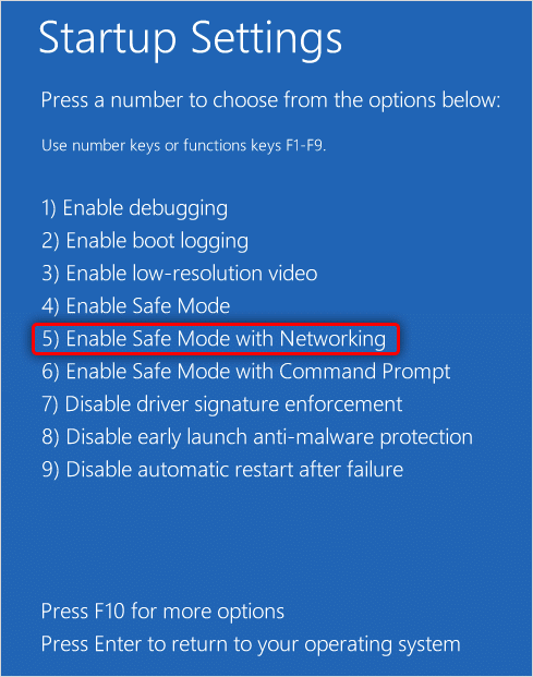 Safe Mode with Networking