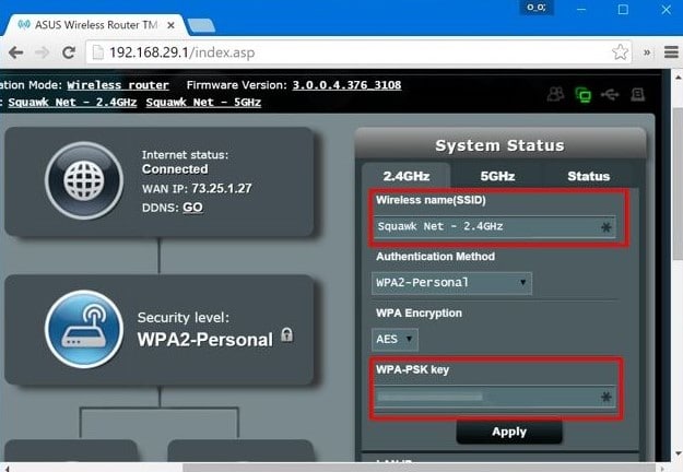 Select WPA or WPA 2 Personal (AES)