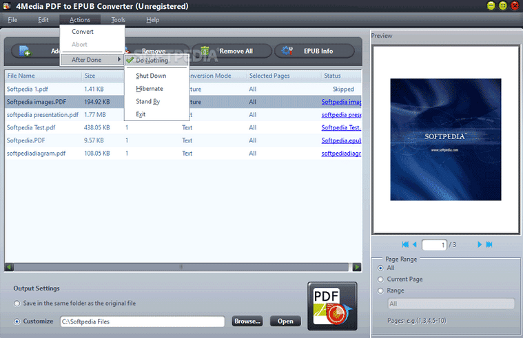 Set Output Format and Destination Folder