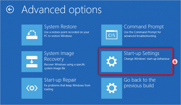 Start-up settings