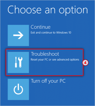 Troubleshoot option