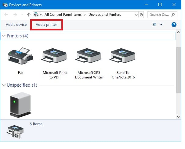 Add a printer or scanner