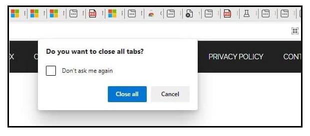 Close Microsoft Edge tabs and windows