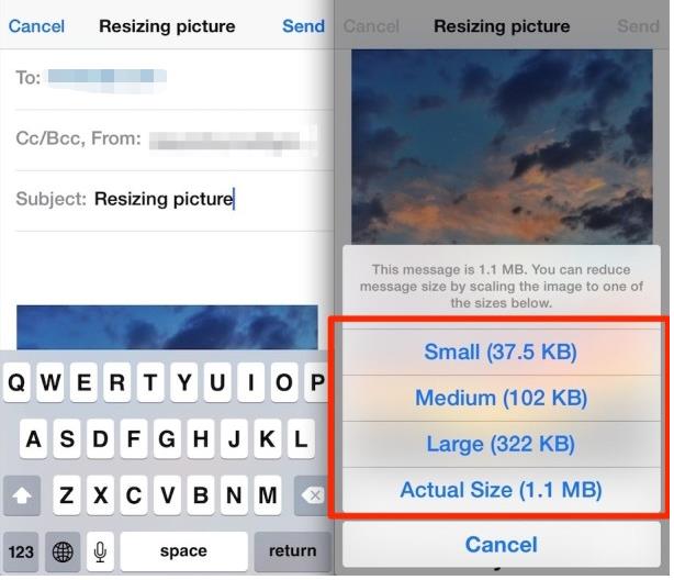 How to Resize Photo on iPhone with Mail App