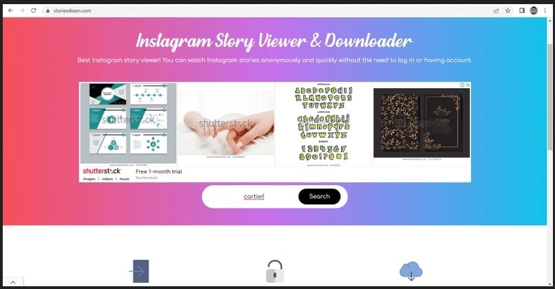 Instagram account from which you want to download a story