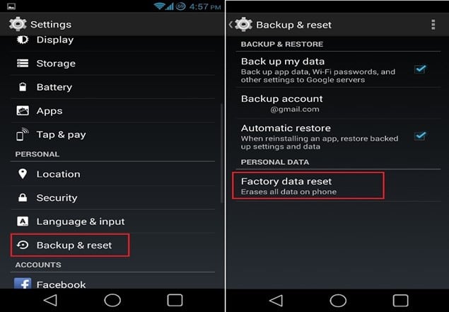 Reset Your Device to Factory Settings