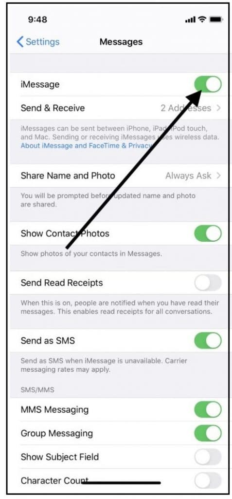 Resetting iMessages on your iPad