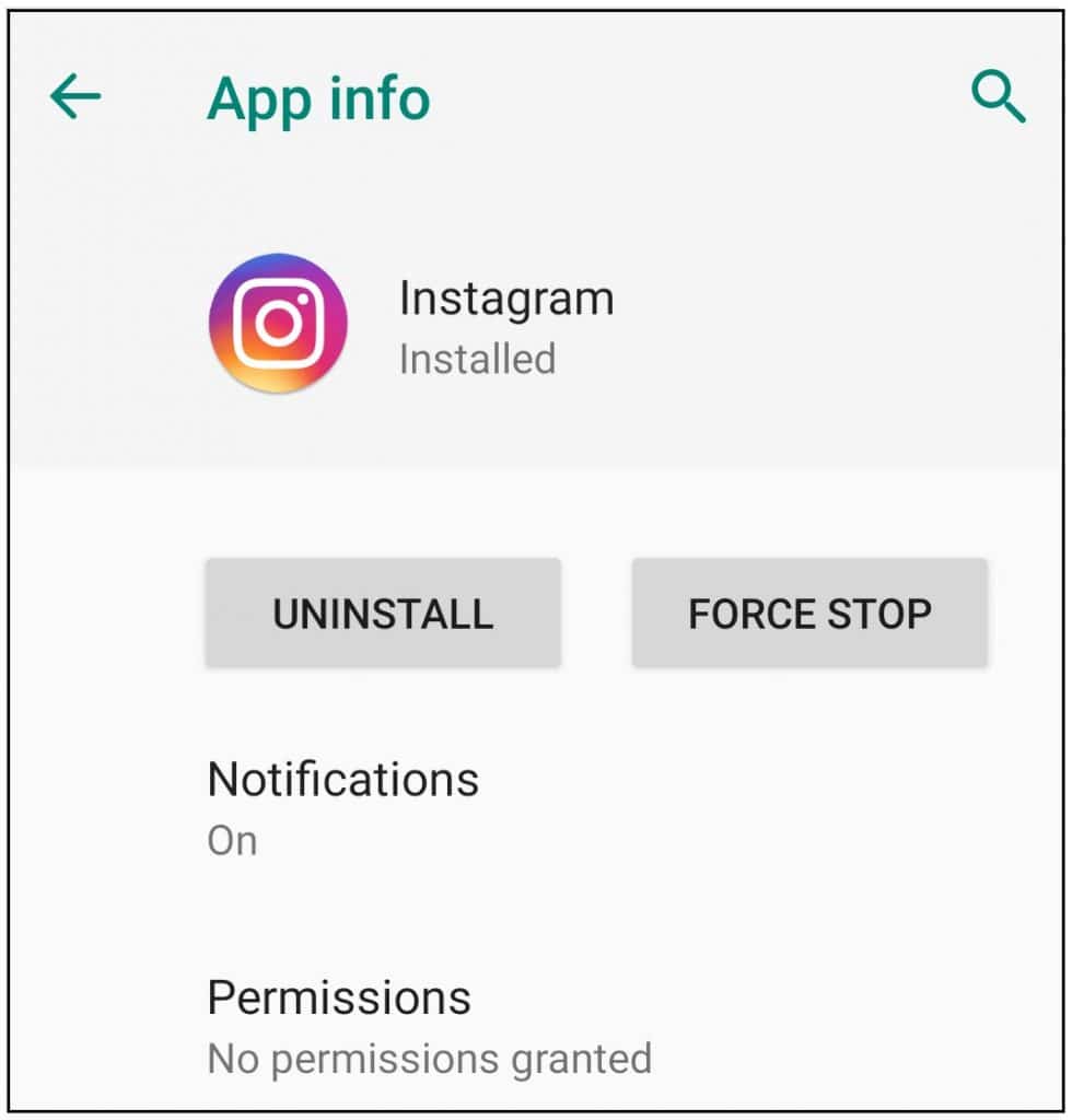 Select Instagram and tap Uninstall