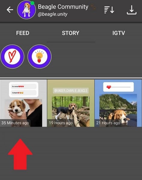 Select a story to download on your Android device