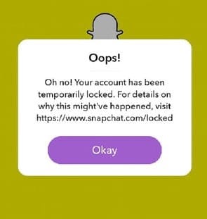 Your Snapchat Account Has Been Temporarily Locked
