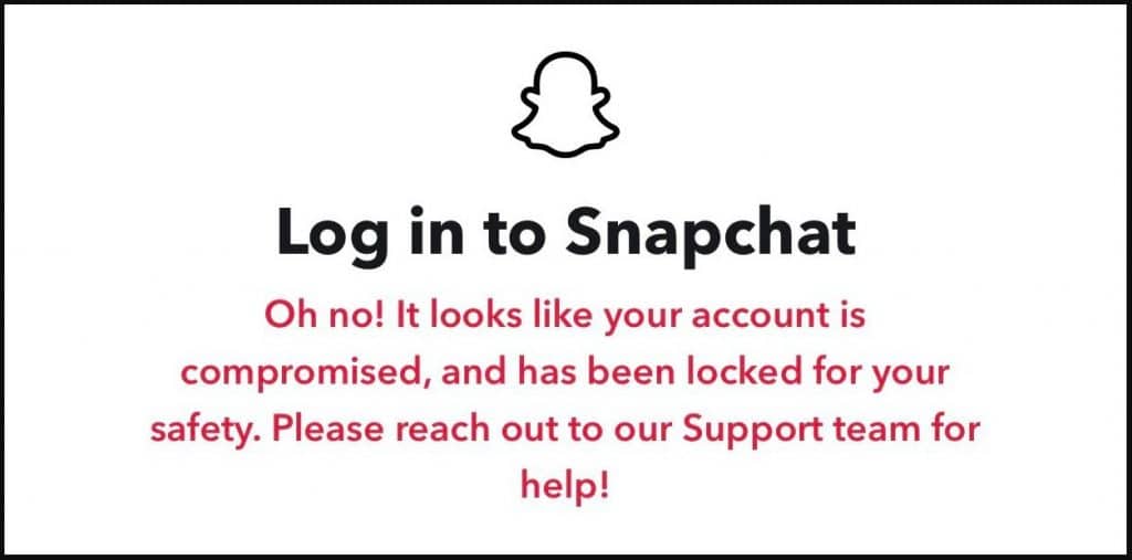 Your Snapchat Account Has Been locked because It was Compromised