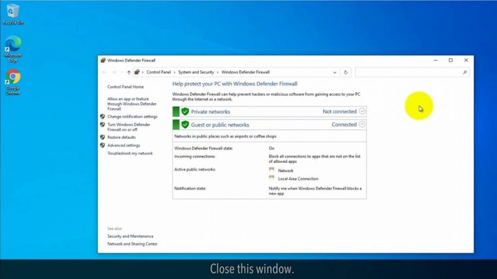 Check Your Firewall Settings