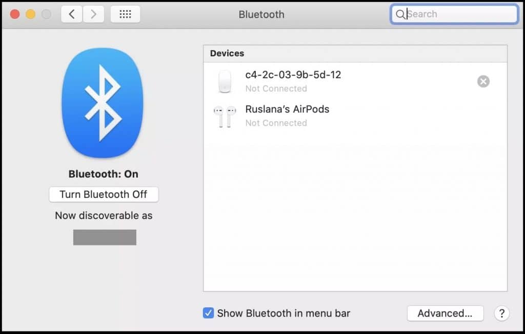 Turning your Bluetooth connection on and off
