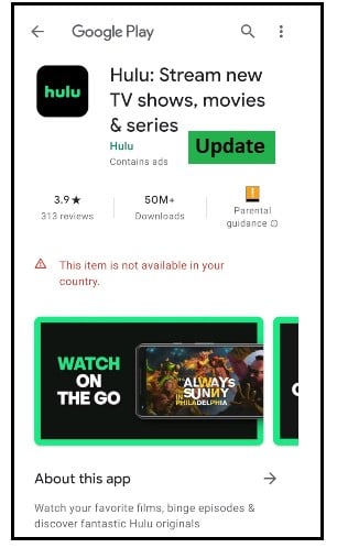 Update the Hulu app