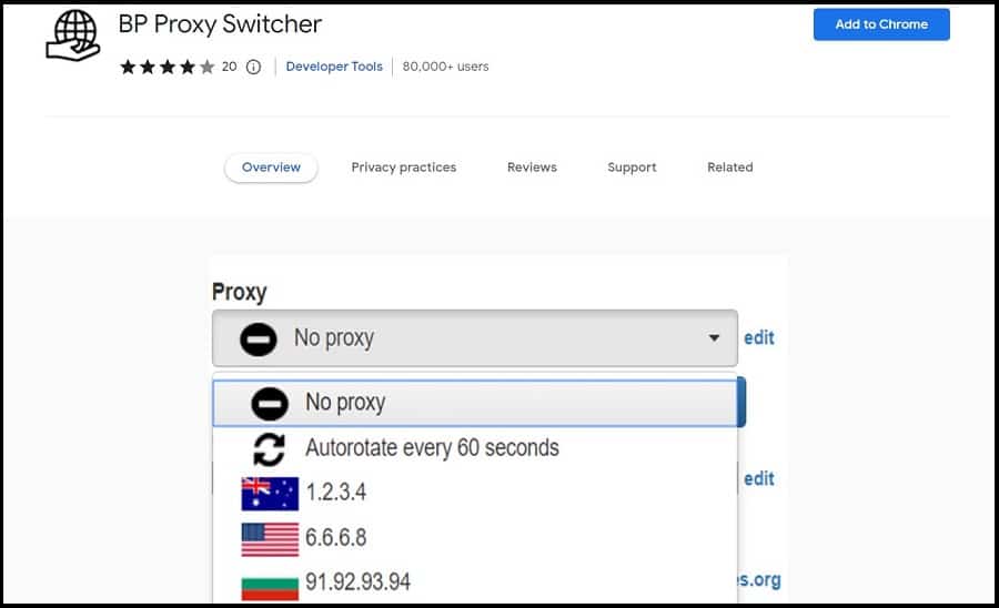 BP proxy switcher