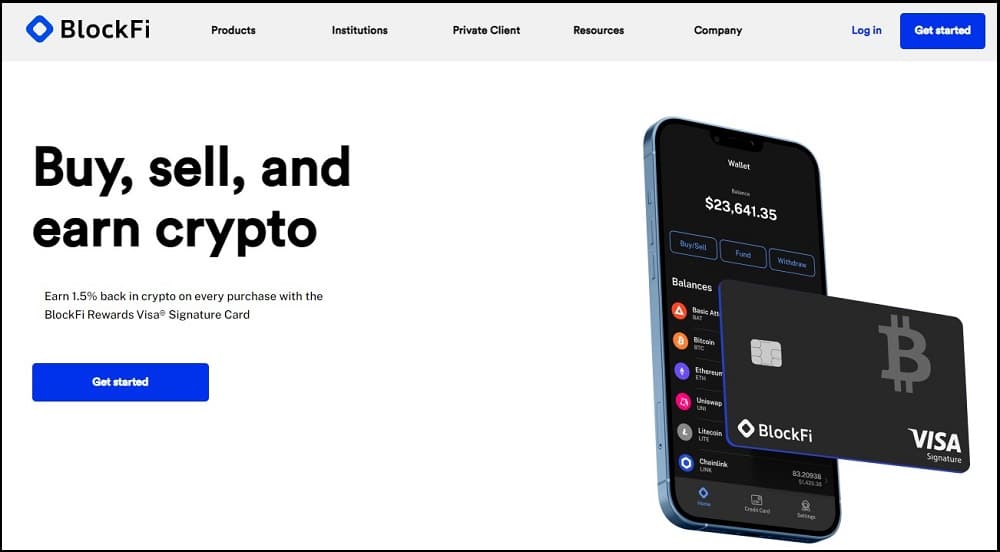 BlockFi Homepage